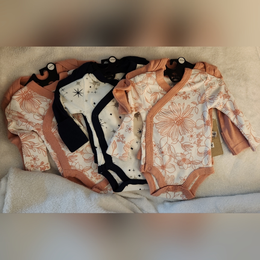 Honest Baby Clothing Preemie Baby Girl Onsie Bundle